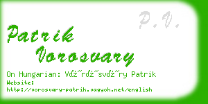 patrik vorosvary business card